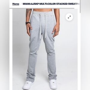 Armor Jeans Brand Stacked Sweatpants Men's Gray Size Large New With Tags